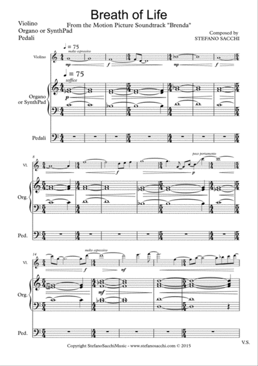 Breath of Life - Violin and Organ Small Ensemble scores gallery preview page 1
