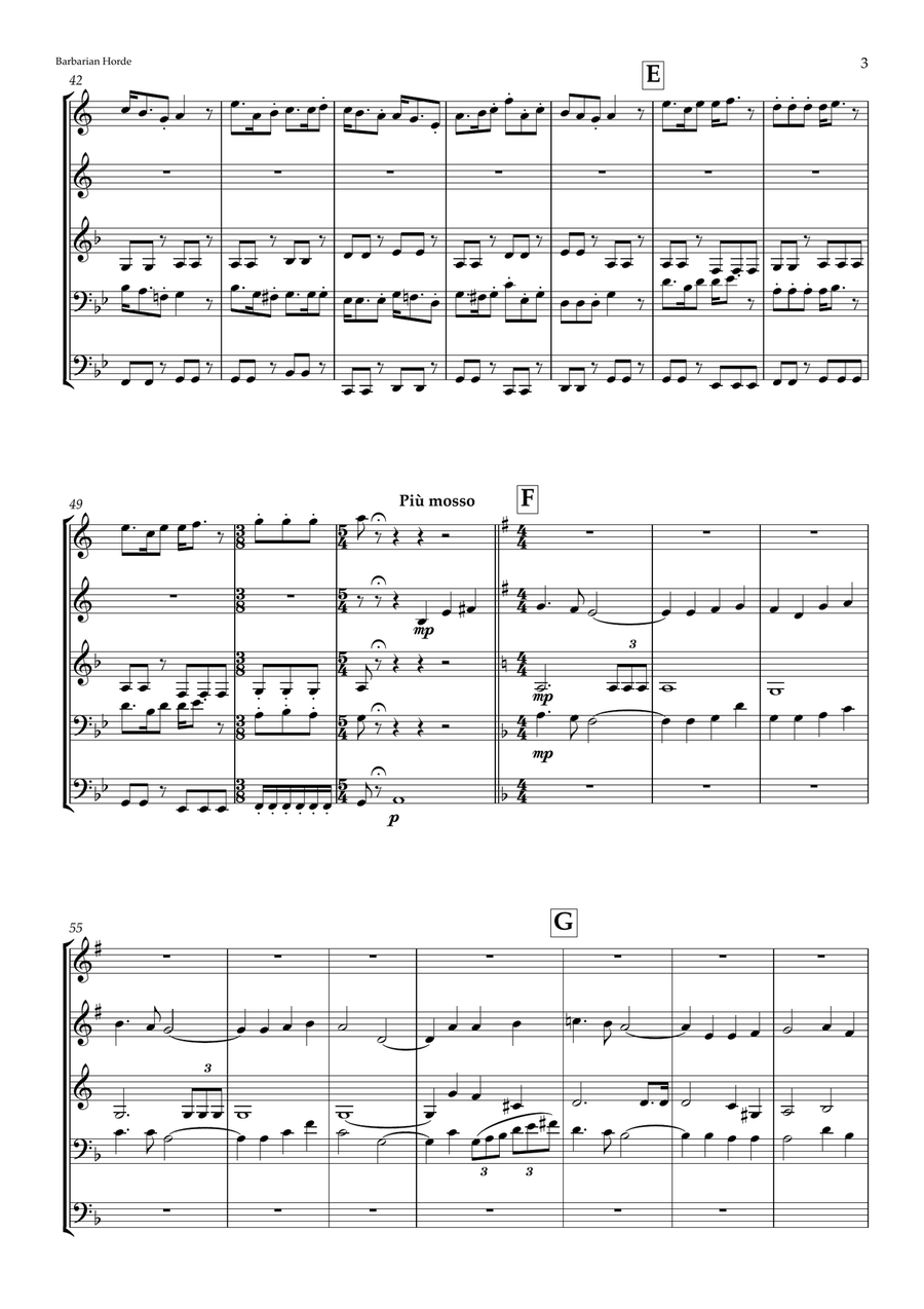 Barbarian Horde Brass Ensemble scores gallery preview page 3