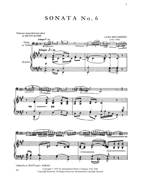 Sonata No. 6 In A Major