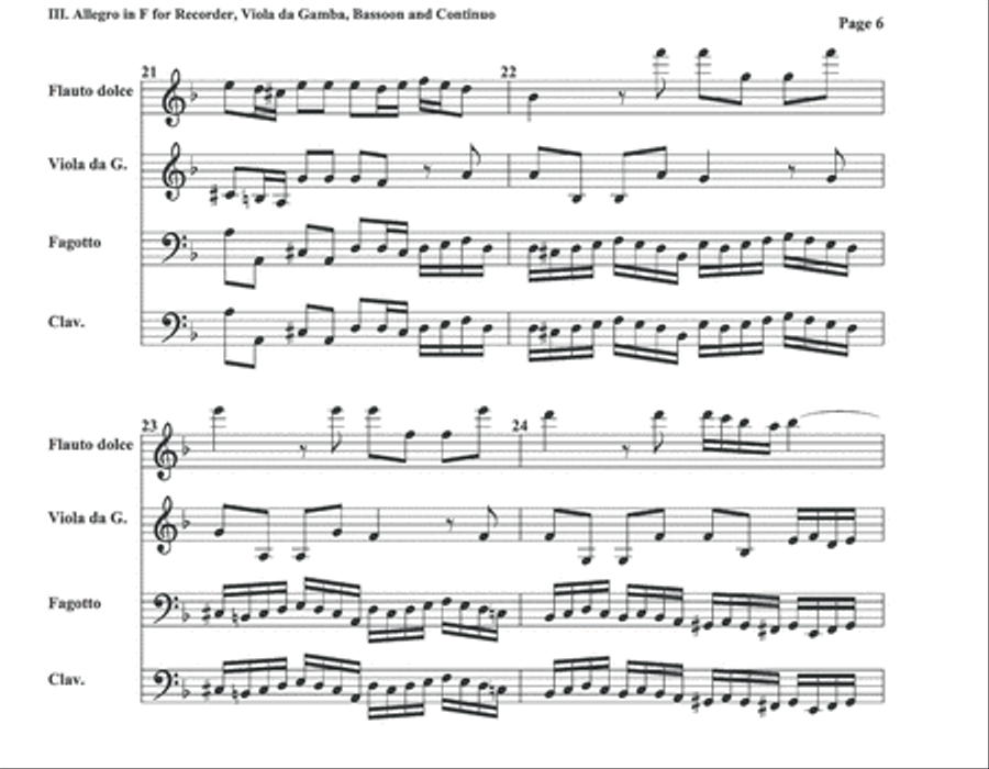 Allegro in F Major No. 3 Small Ensemble scores gallery preview page 6
