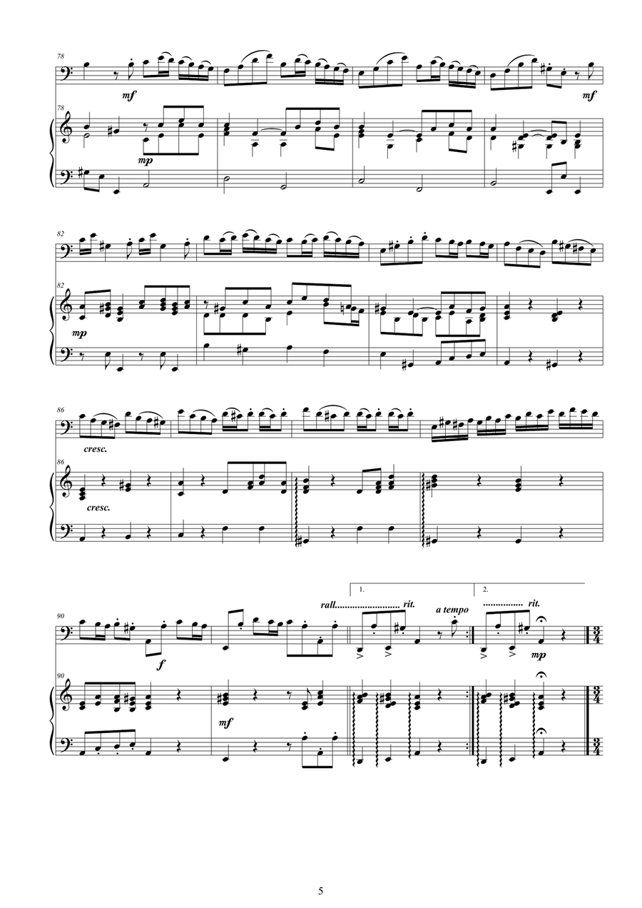 Vivaldi - Cello Sonata No.3 in A minor Op.14 RV 43 for Cello and Cembalo (or Piano) String Duet scores gallery preview page 5