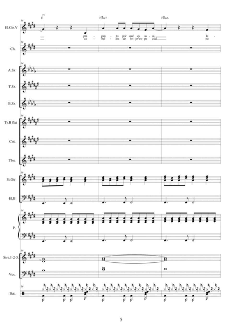 Amame - Pop - Voice and orchestra ensemble Chamber Orchestra scores gallery preview page 5