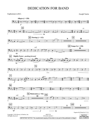 Dedication for Band - Euphonium in Bass Clef