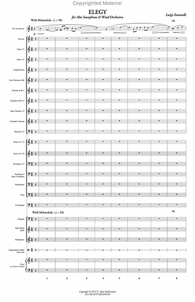 Elegy for Alto Saxophone & Wind Orchestra (score & parts) image number null