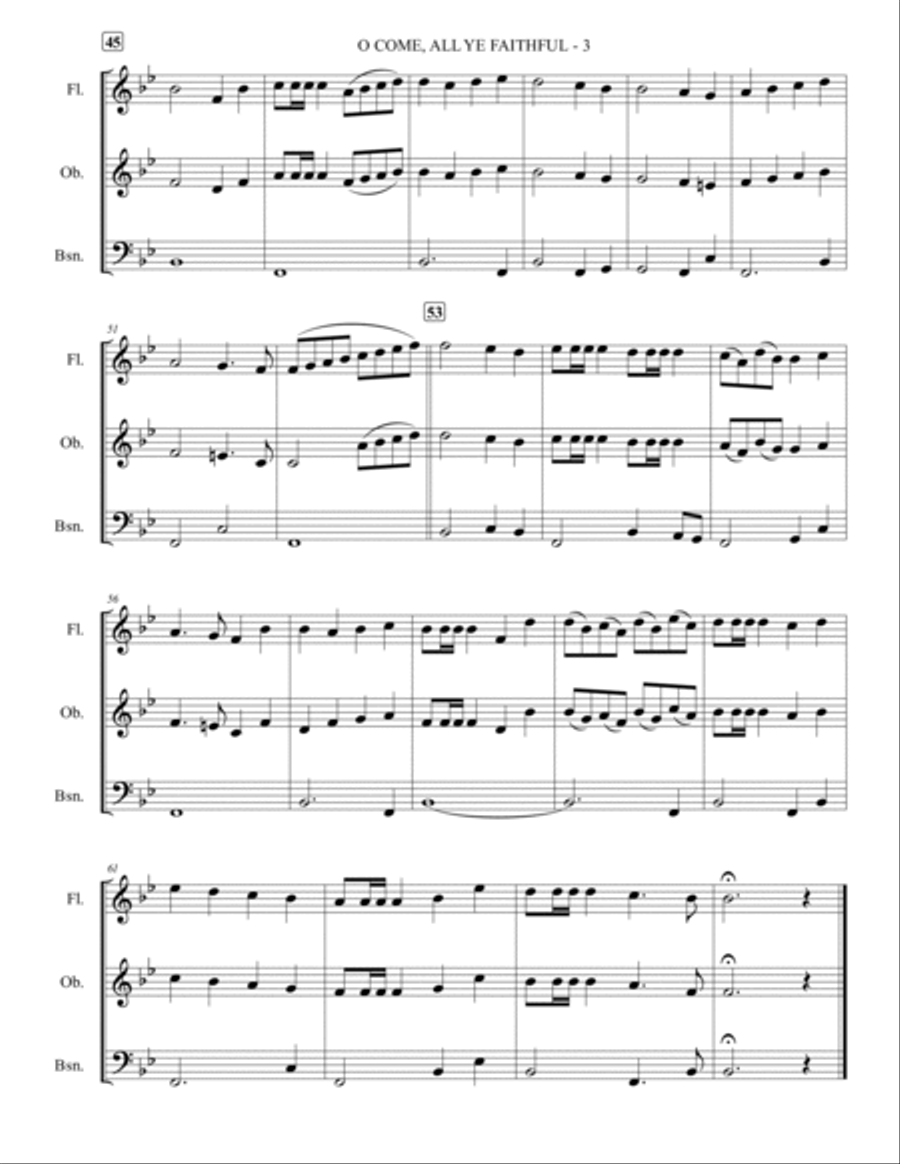 O Come, All Ye Faithful - Woodwind Trio Woodwind Trio scores gallery preview page 4