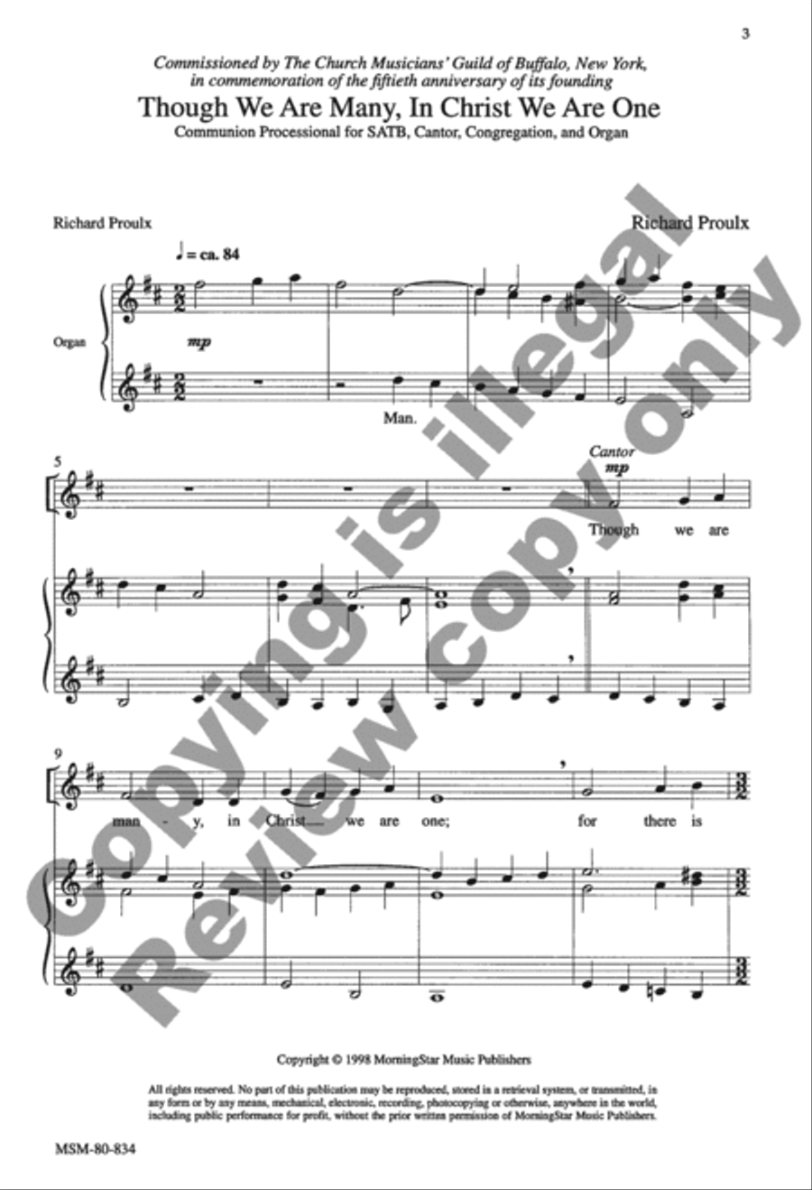 Though We Are Many, In Christ We Are One 4-Part scores gallery preview page 3