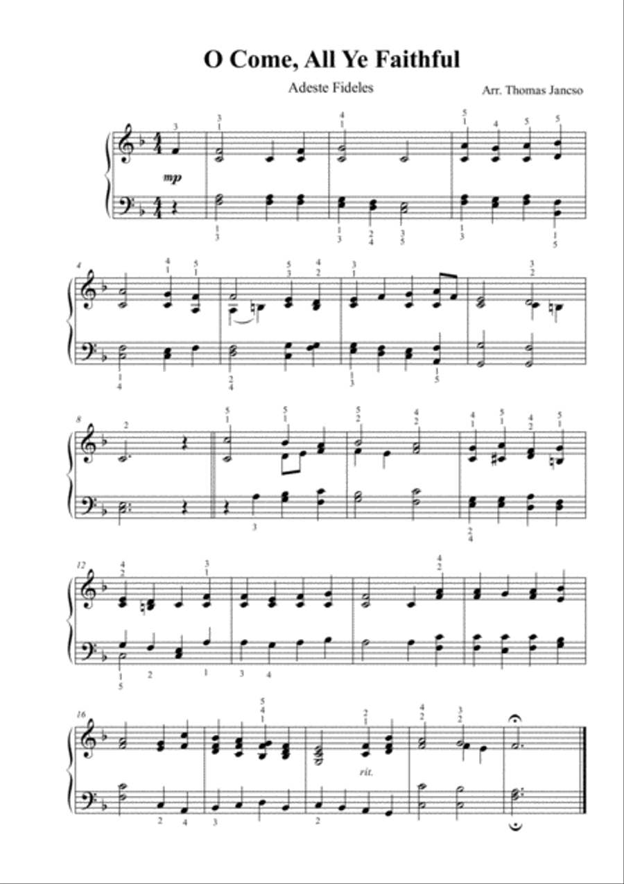 O Come, All Ye Faithful (Adeste Fideles) Piano Solo scores gallery preview page 1