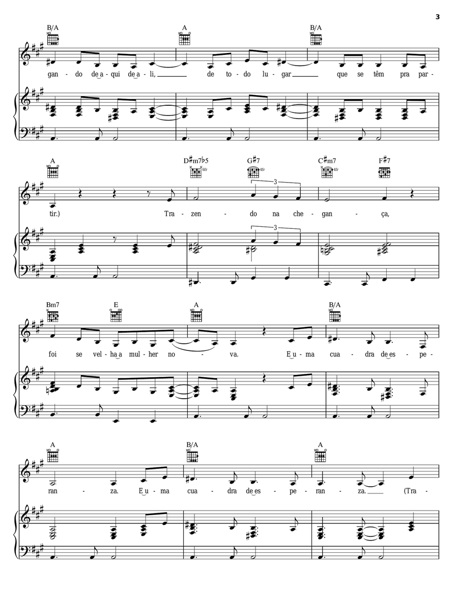 Cheganca (The Great Arrival) Piano, Vocal, Guitar scores gallery preview page 3