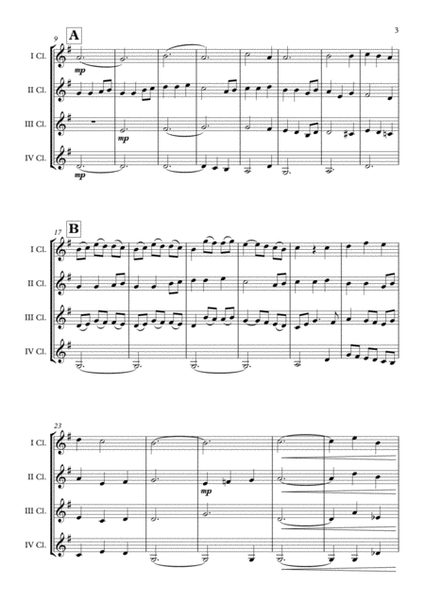 "Away In A Manger" Clarinet Quartet arr. Adrian Wagner image number null