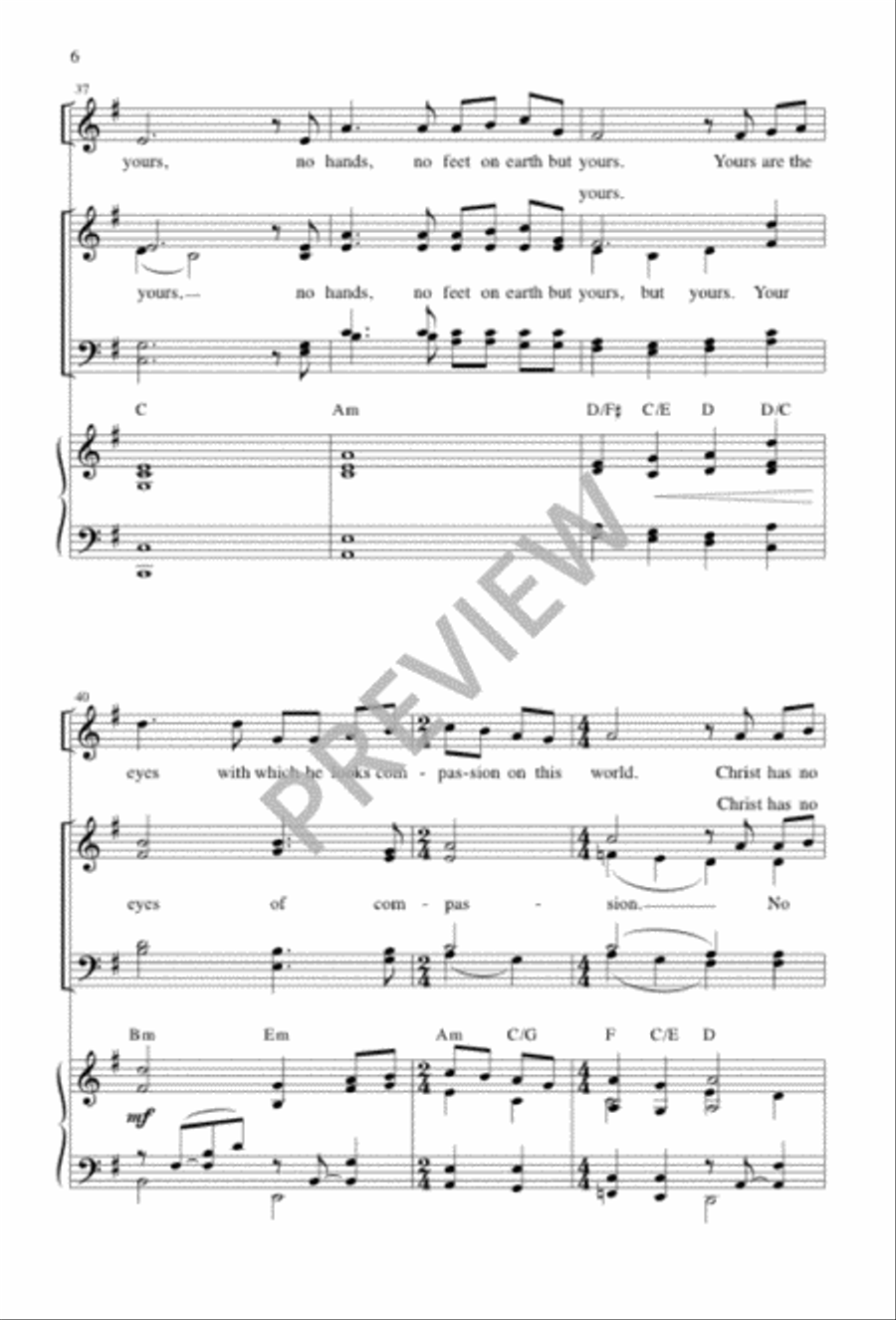 Christ Has No Body Now but Yours 4-Part scores gallery preview page 6