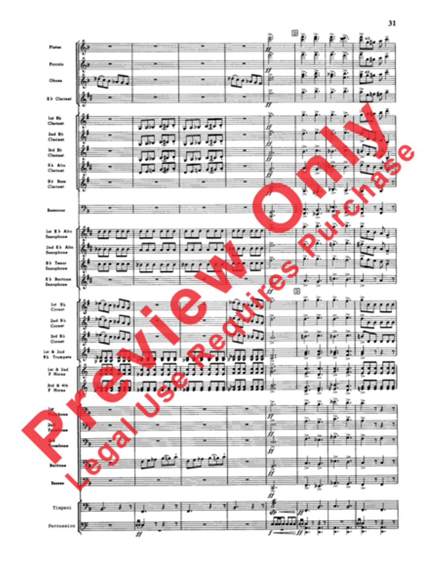 Third Suite (I. March, II. Waltz, III. Rondo) Concert Band scores gallery preview page 33