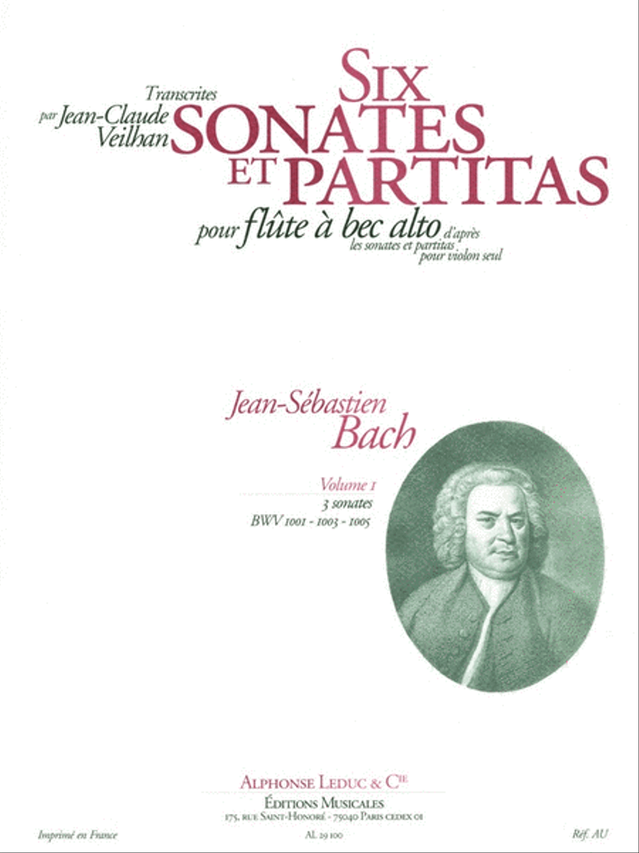 Violin Sonatas & Partitas Arr. For Treble Recorder Solo - Volume 1 Alto Recorder scores gallery preview page 1