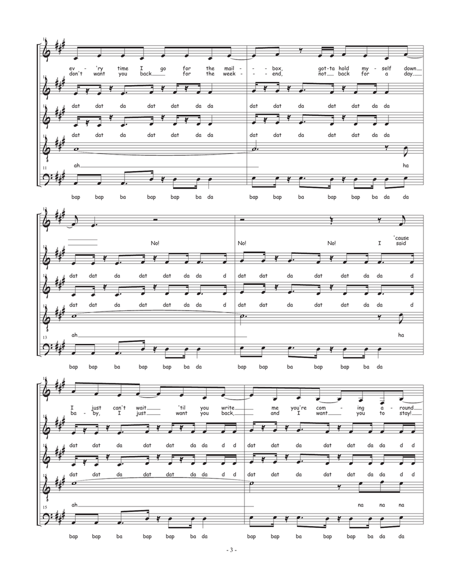 Walking On Sunshine 4-Part scores gallery preview page 3