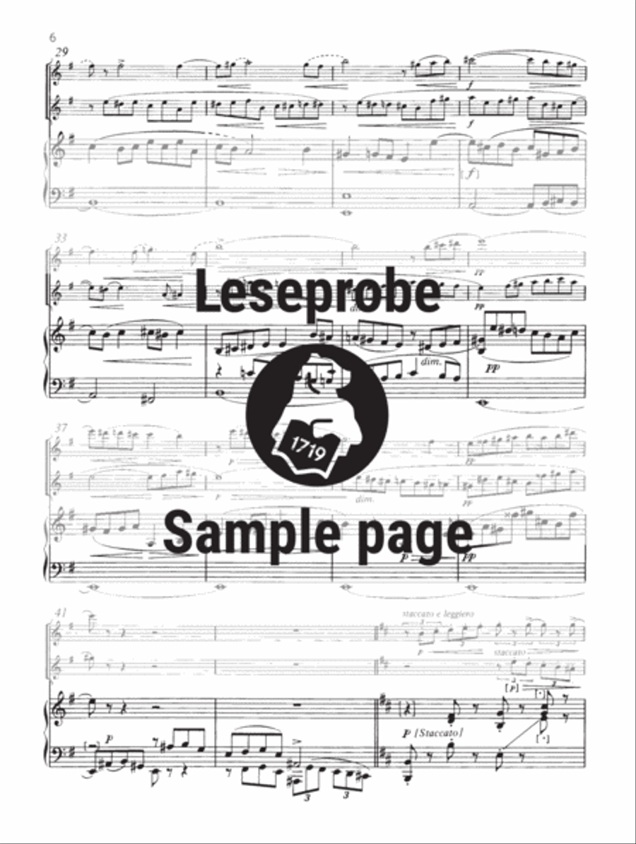 Duet in E minor K 156 Piano Trio scores gallery preview page 4
