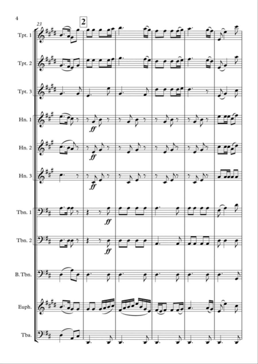 Joy to the World (Handel arr. Timothy R Wheeler) Small Ensemble scores gallery preview page 4