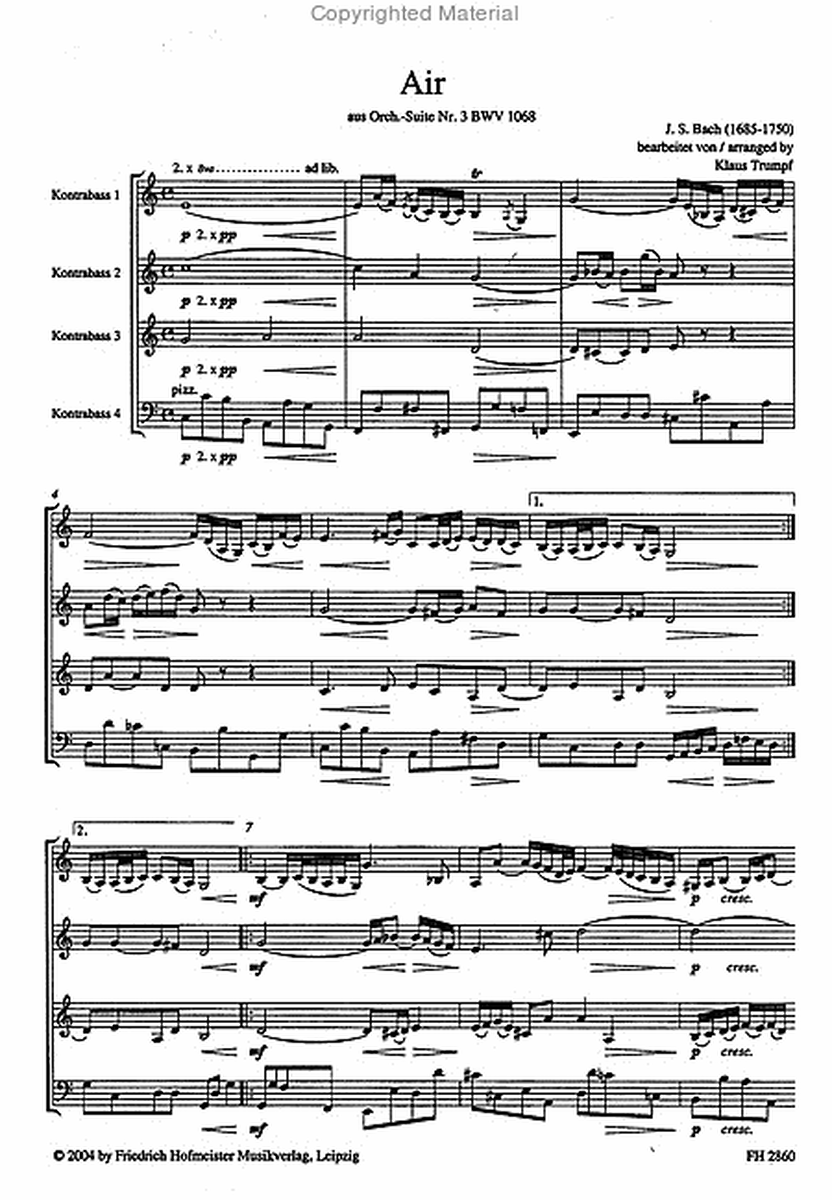Air aus Orchestersuite Nr. 3, BWV 1068