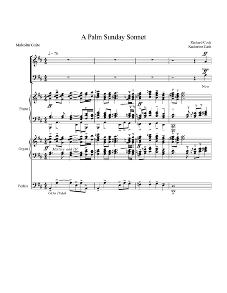 A Palm Sunday Sonnet PIANO & ORGAN VOCAL image number null