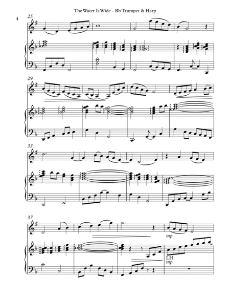 The Water Is Wide (O Waly, Waly), Duet for Bb Trumpet & Harp Trumpet Duet - Digital Sheet Music