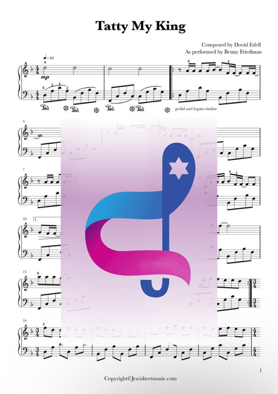 Tatty My King. Easy piano. Easy Piano scores gallery preview page 1