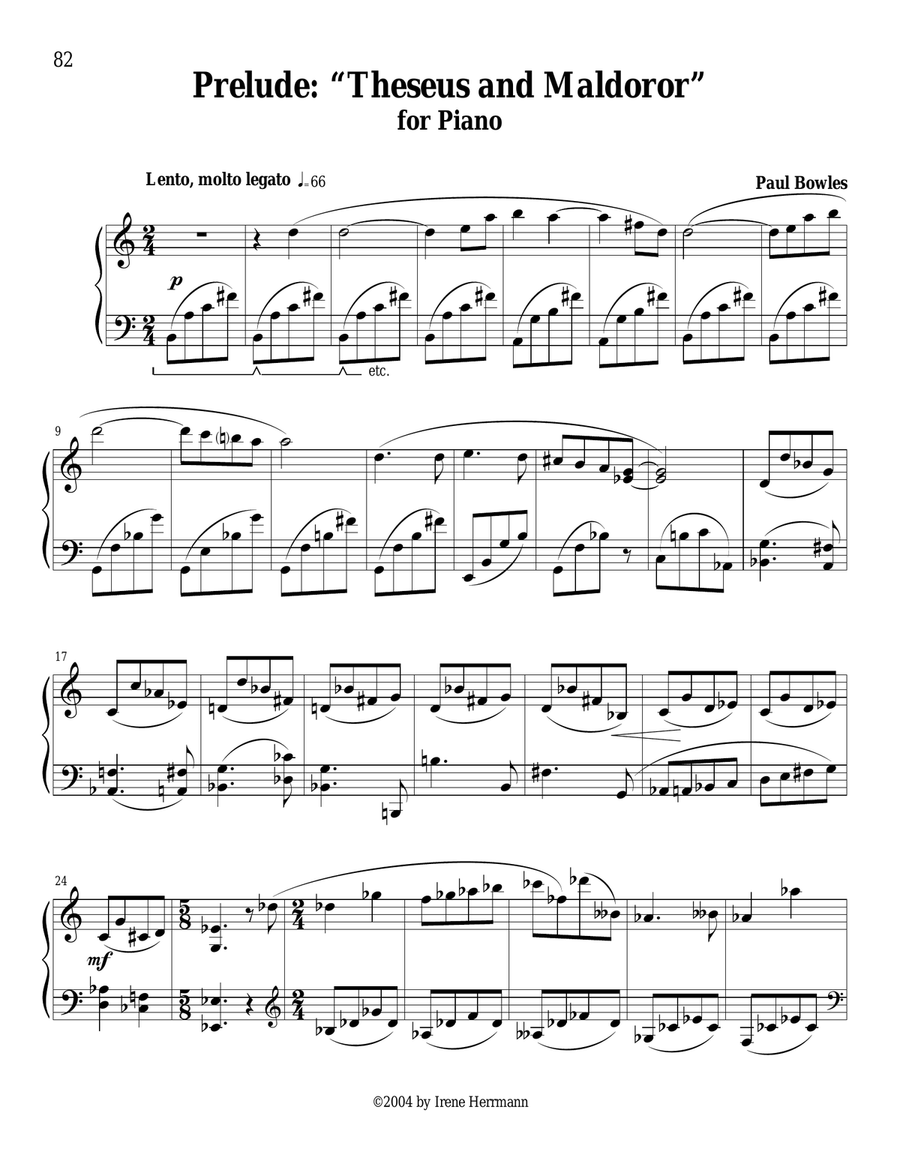 Prelude: “Theseus and Maldoror” Piano Solo scores gallery preview page 1