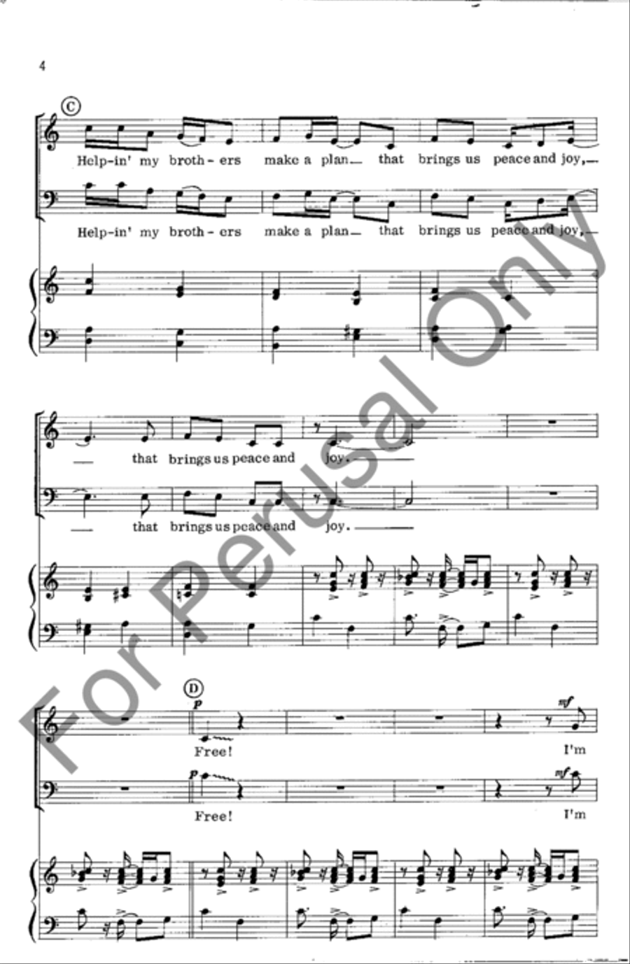Free To Be Me 4-Part scores gallery preview page 4