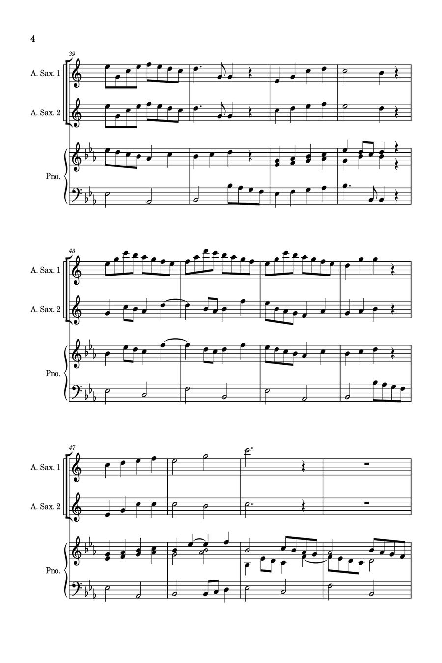 Five More Christmas Songs - two Alto Saxophones with Piano Accompaniment Woodwind Duet scores gallery preview page 5