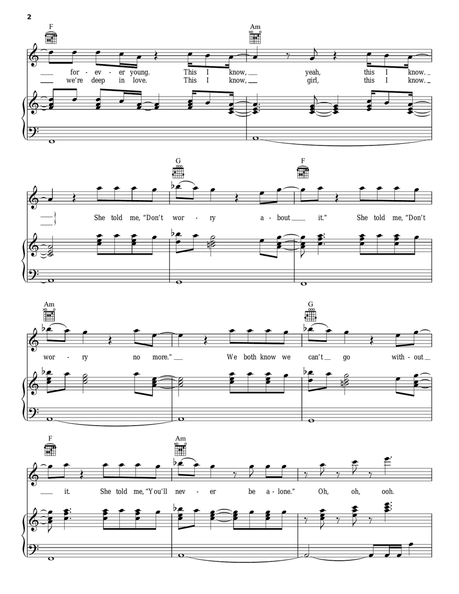 Can't Feel My Face Piano, Vocal, Guitar scores gallery preview page 2