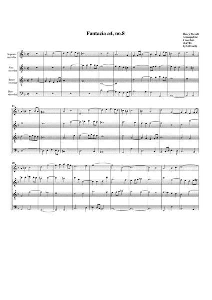 Fantazia no.8 (arrangement for 4 recorders (SATB))