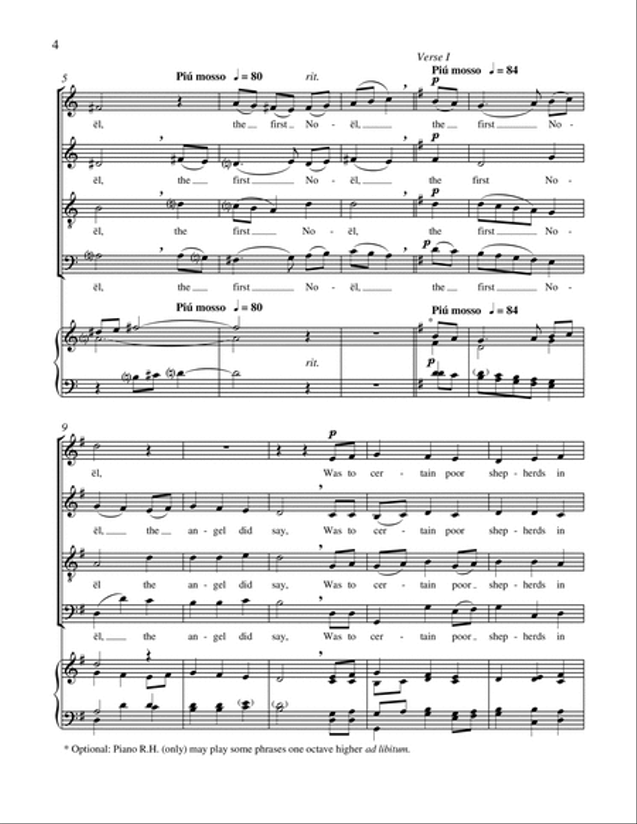Carols of the Nativity: 5. The First Noel SSATB scores gallery preview page 3
