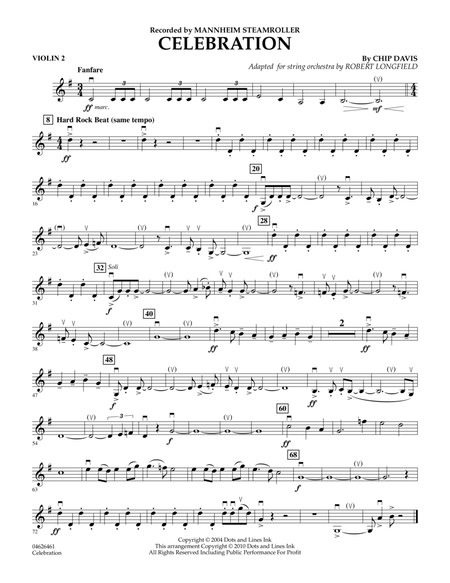 Celebration (Mannheim Steamroller) - Violin 2