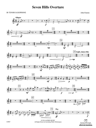 Seven Hills Overture: B-flat Tenor Saxophone