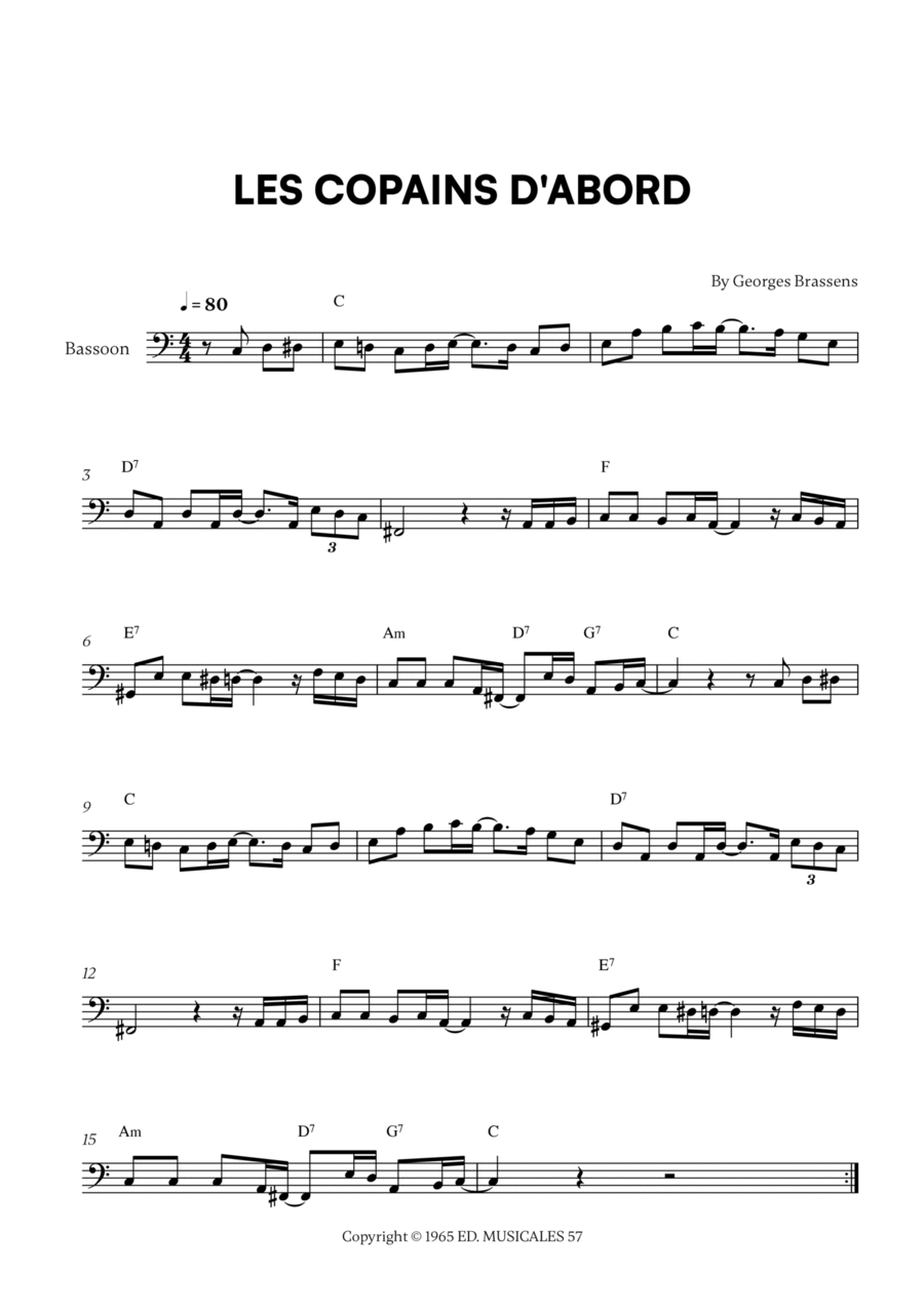 Les Copains D'abord Bassoon Solo scores gallery preview page 1