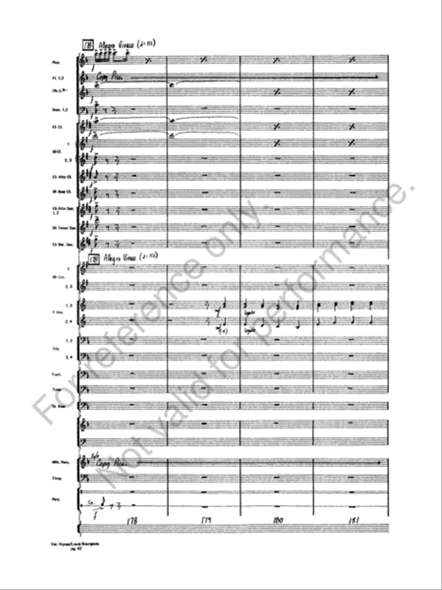 Variations On A Hymn By Louis Bourgeois Concert Band scores gallery preview page 43