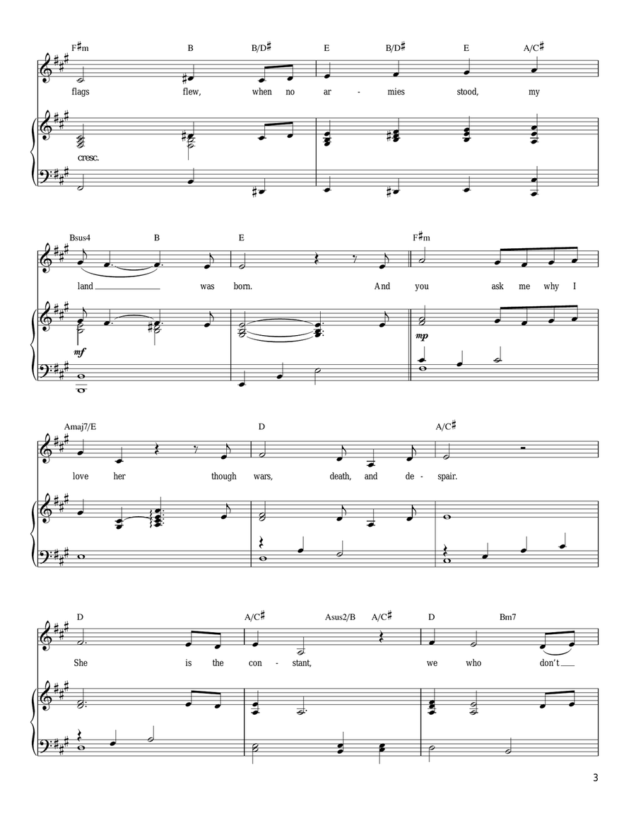 Anthem Piano, Vocal, Guitar scores gallery preview page 3