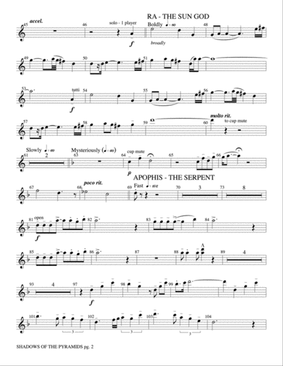 Shadows of the Pyramids: 1st B-flat Trumpet Concert Band scores gallery preview page 2
