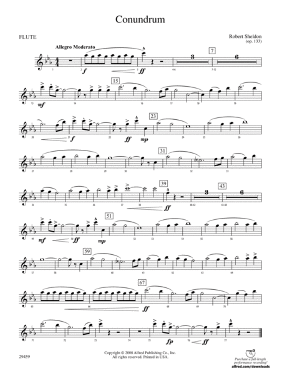 Conundrum: Flute Conundrum: Flute Concert Band scores gallery preview page 1