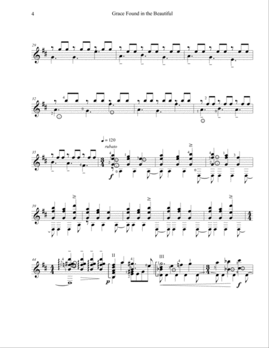 Grace Found in the Beautiful (Bumblebees, Butterflies and Hummingbirds) Guitar Solo scores gallery preview page 4