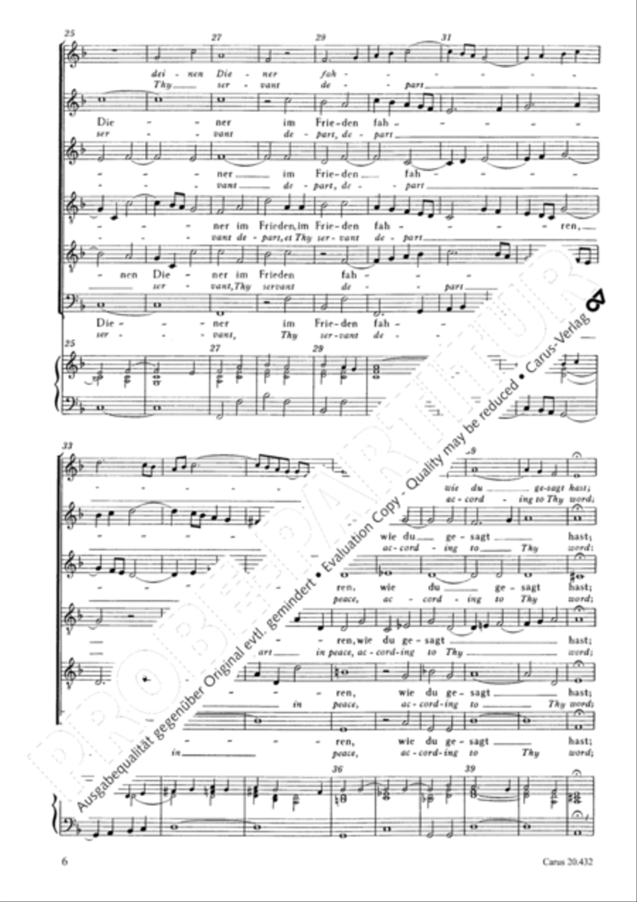 Lord, now lettest thou thy servant depart (Herr, nun lassest du deinen Diener) Choir scores gallery preview page 7