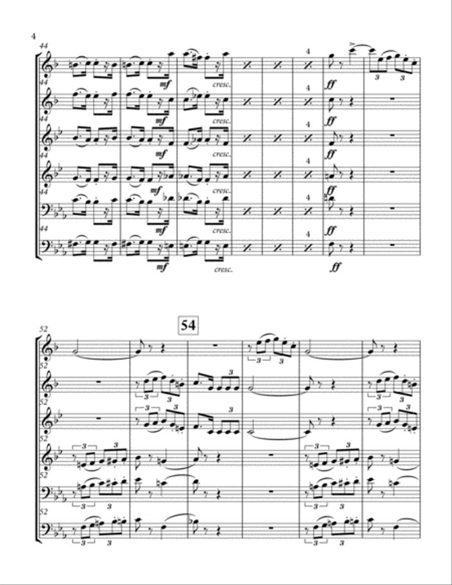 Ramsoe Brass Quartet No. 3, 4th mvt. Brass Quartet scores gallery preview page 5