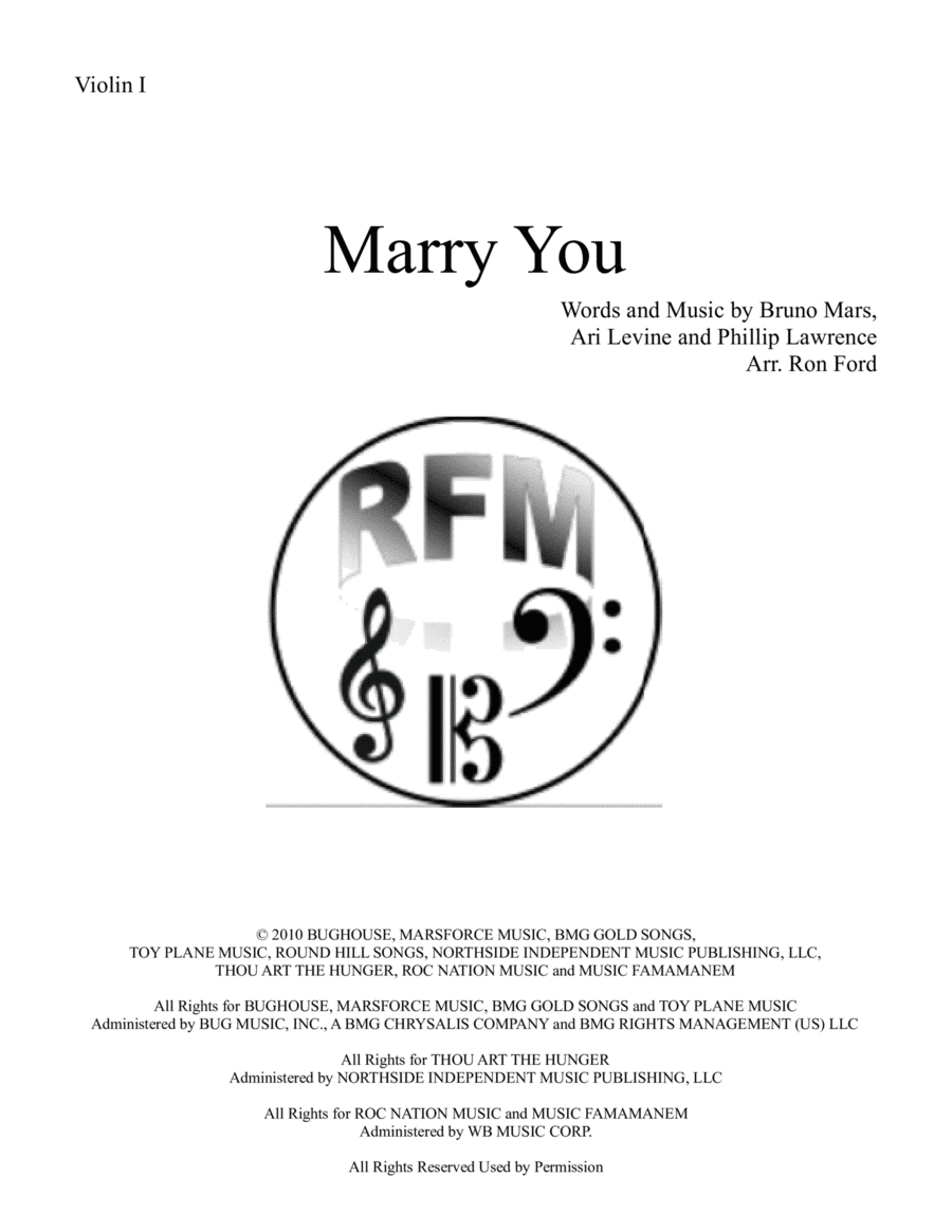 Marry You String Quartet scores gallery preview page 1
