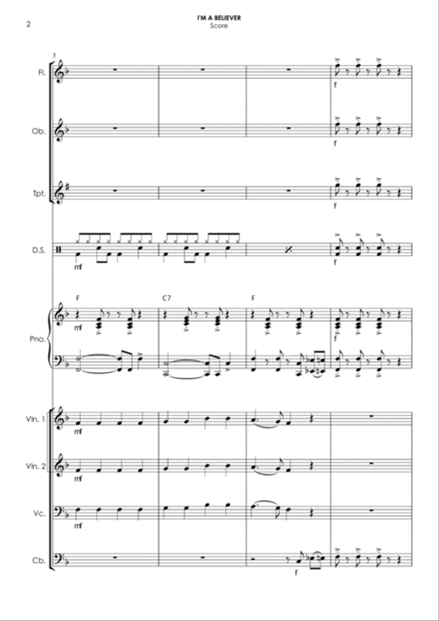 I'm A Believer B-Flat Clarinet scores gallery preview page 5