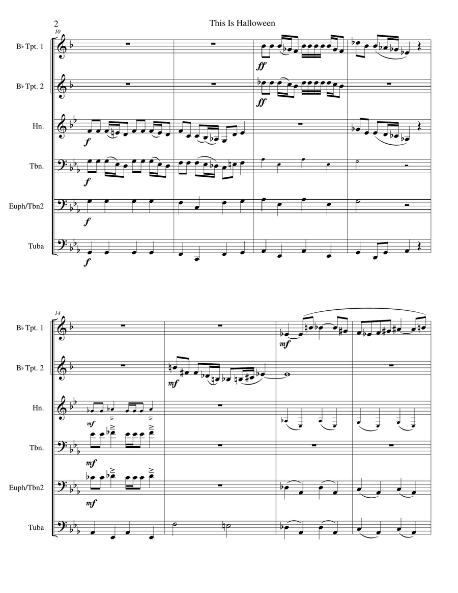 This Is Halloween Brass Quintet scores gallery preview page 3