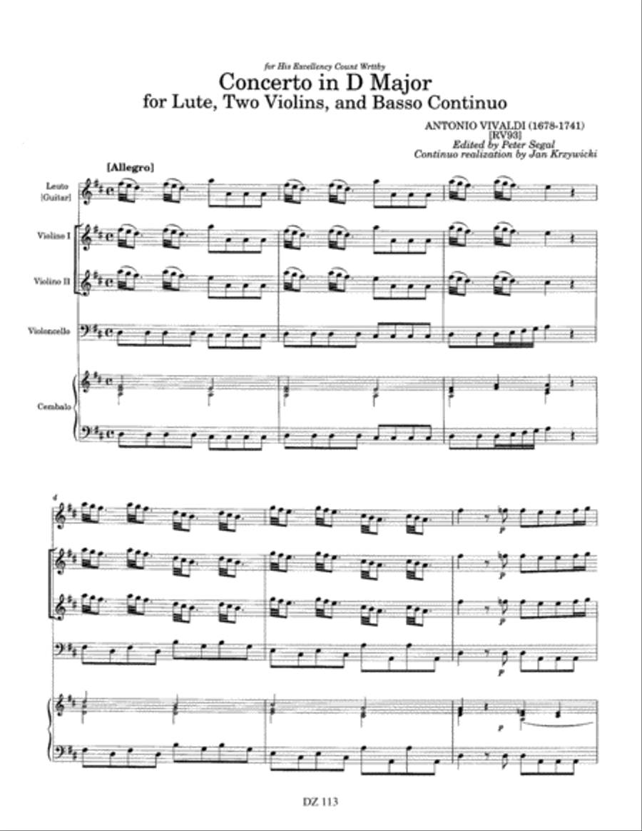 Concerto in D Major, RV 93 Orchestra scores gallery preview page 5