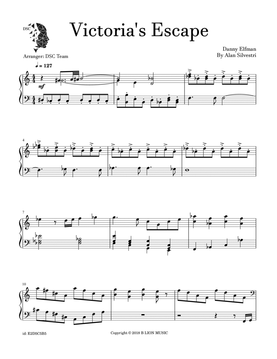 Victoria Escapes Piano Solo scores gallery preview page 1