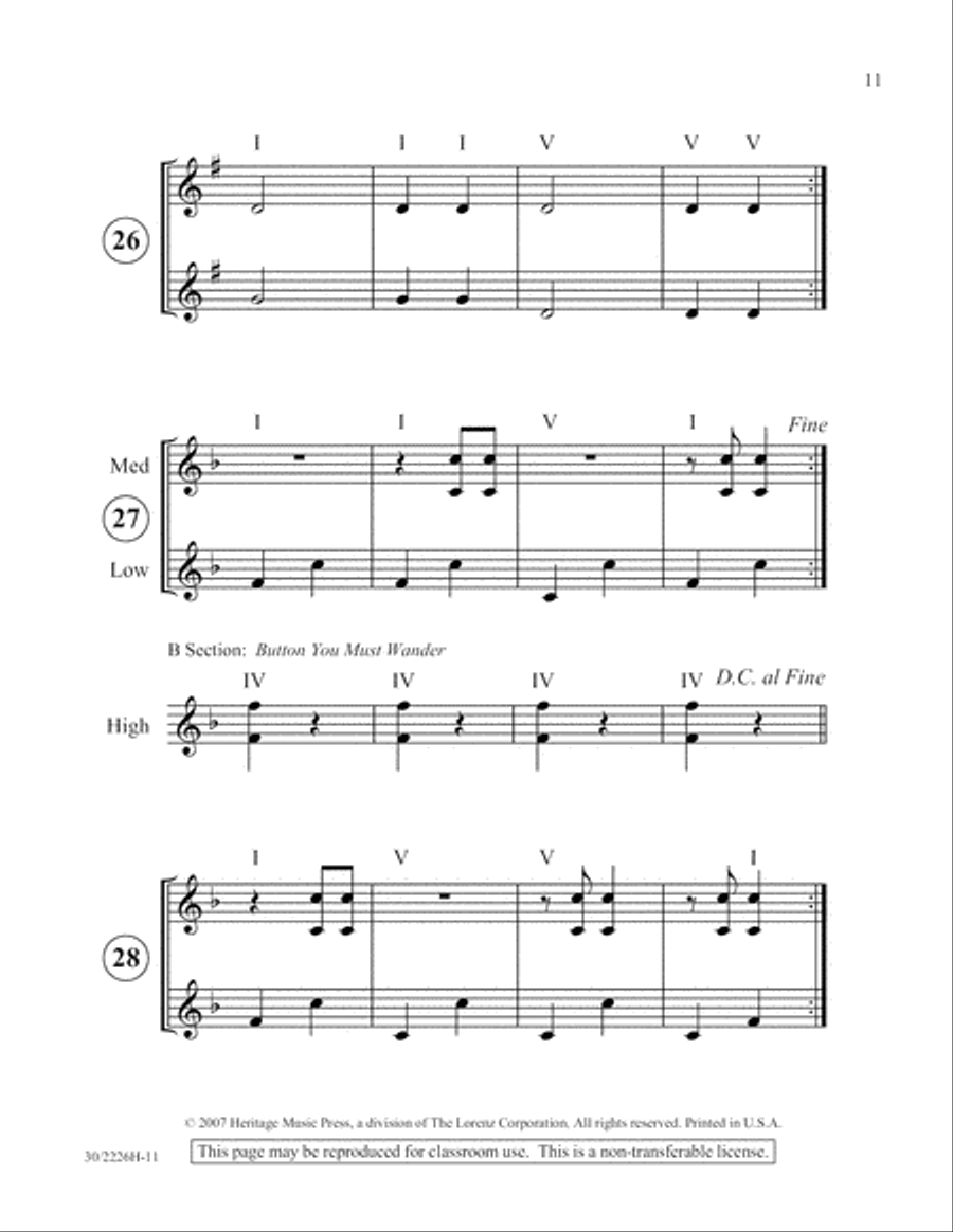 One-A-Day Warm-Ups for Orff Instruments Unison Choir scores gallery preview page 12