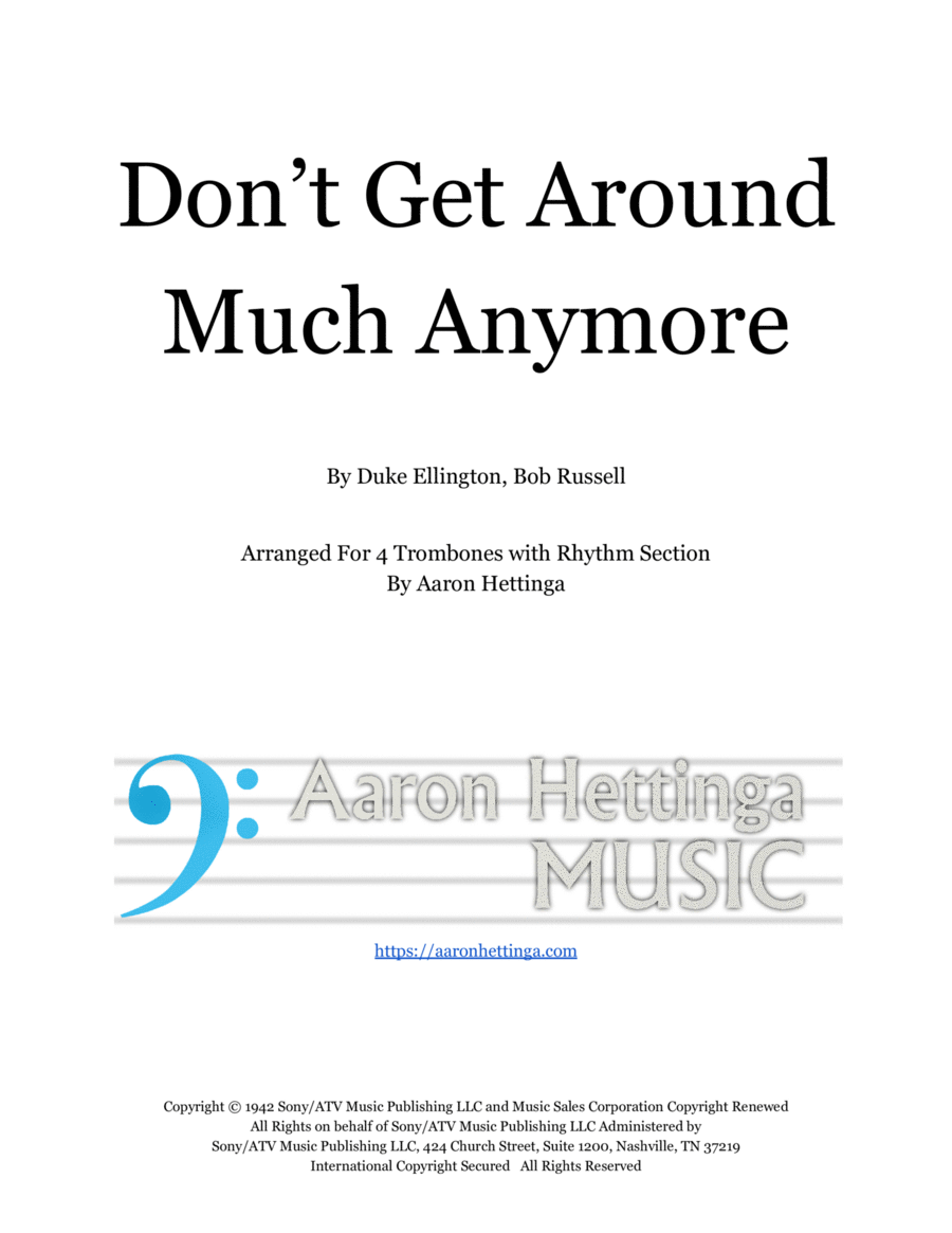 Don't Get Around Much Anymore Trombone scores gallery preview page 1