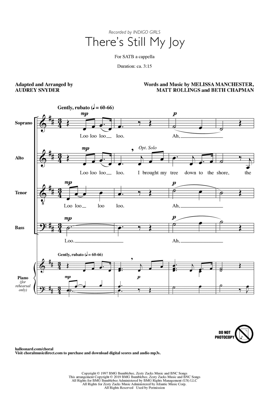 There's Still My Joy (arr. Audrey Snyder) 4-Part scores gallery preview page 1