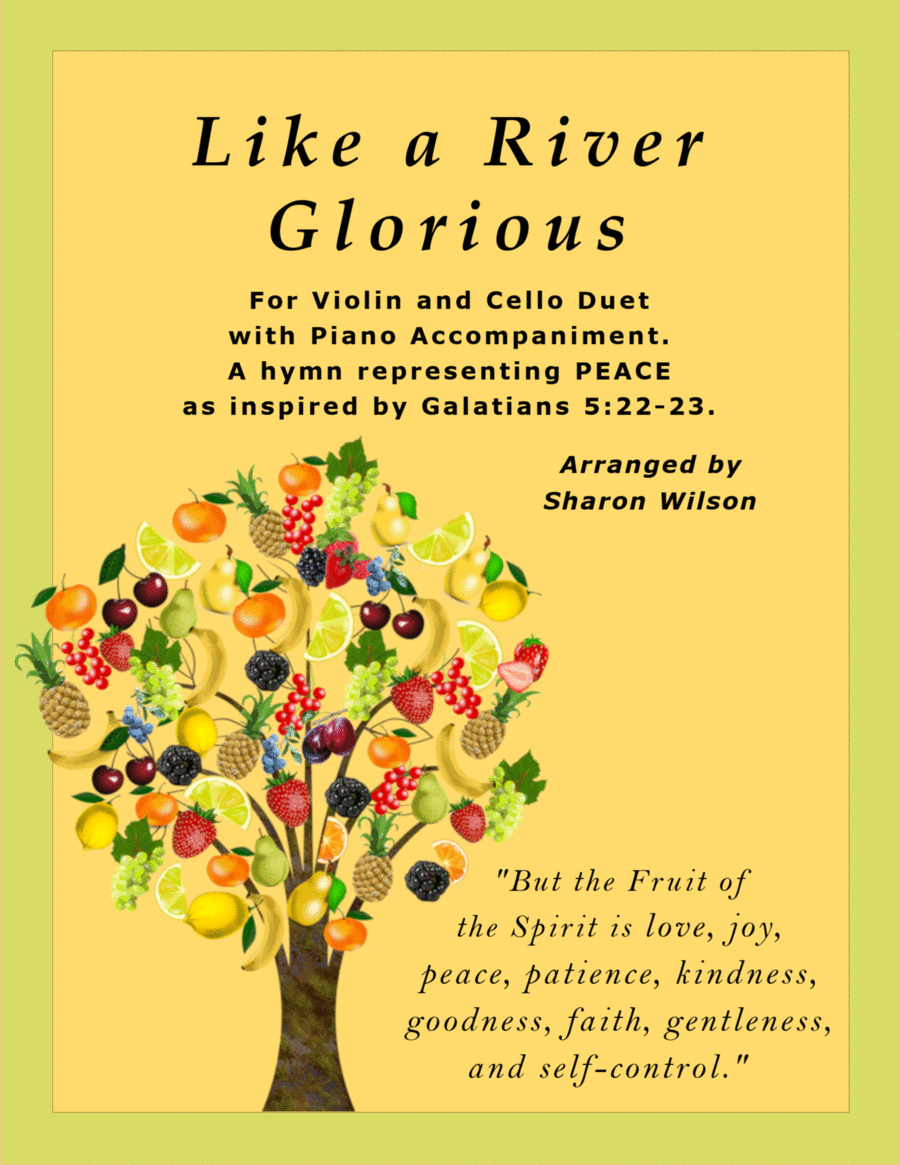 Like a River Glorious (Easy Violin and Cello Duet with Piano Accompaniment) Piano Trio scores gallery preview page 1