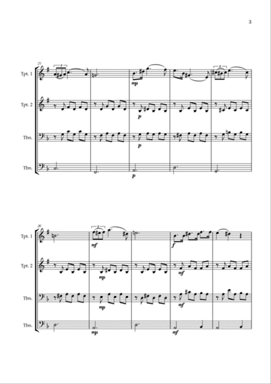 Serenade | Schubert | Brass Quartet Brass Quartet scores gallery preview page 3