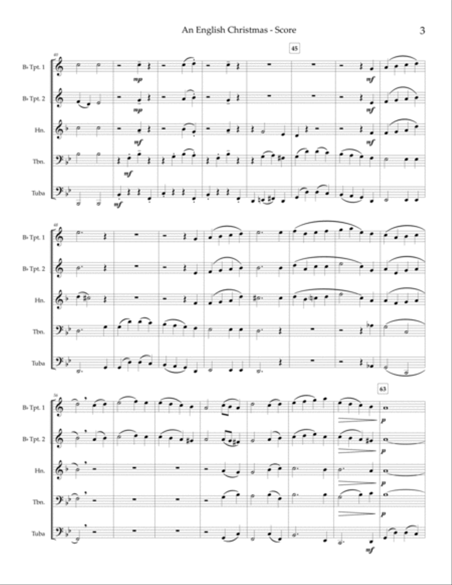 An English Christmas - brass quintet Brass Quintet scores gallery preview page 4
